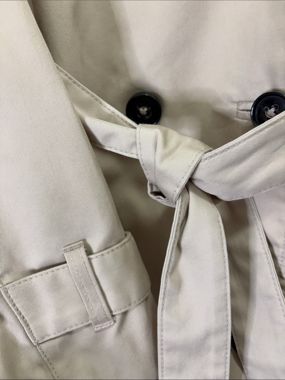 H&M Light Beige Double-Breasted Trench with Belt - Picture 4 of 16